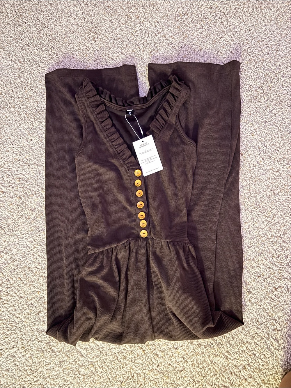 NWT Futario Brown Ruffled Jumpsuit